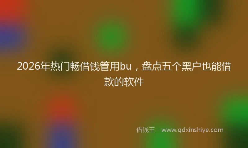 2026年热门畅借钱管用bu，盘点五个黑户也能借款的软件