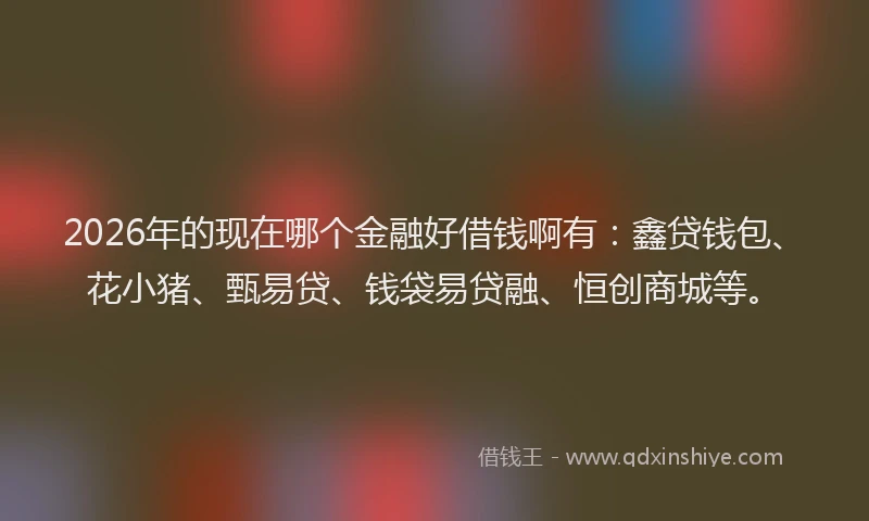 2026年的现在哪个金融好借钱啊有：鑫贷钱包、花小猪、甄易贷、钱袋易贷融、恒创商城等。