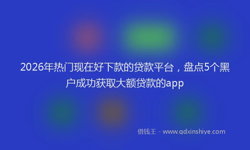 2026年热门现在好下款的贷款平台，盘点5个黑户成功获取大额贷款的app