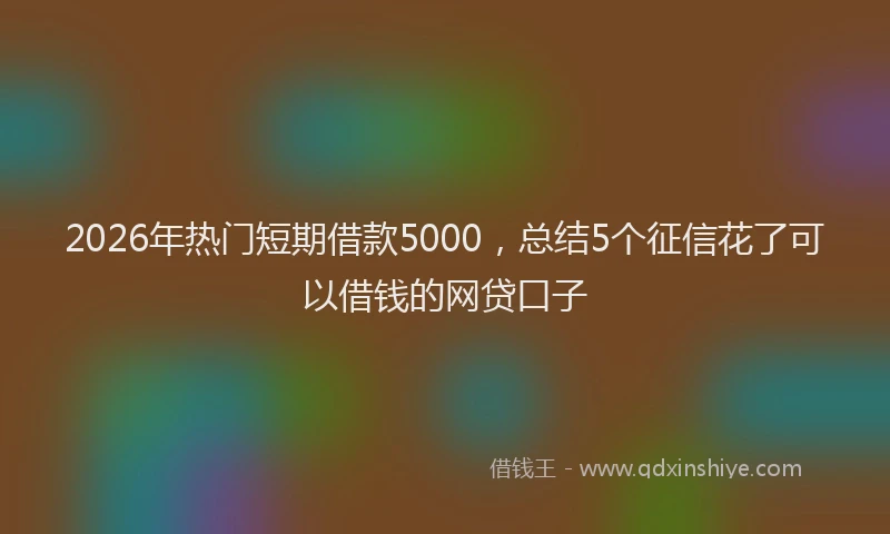 2026年热门短期借款5000，总结5个征信花了可以借钱的网贷口子