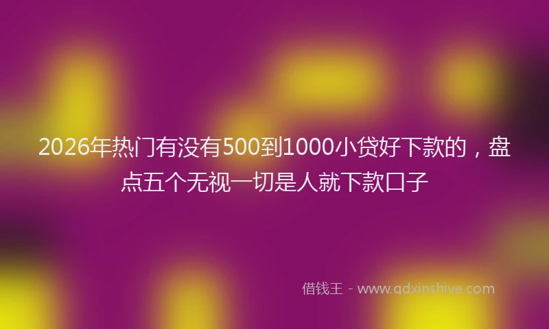 2026年热门有没有500到1000小贷好下款的，盘点五个无视一切是人就下款口子