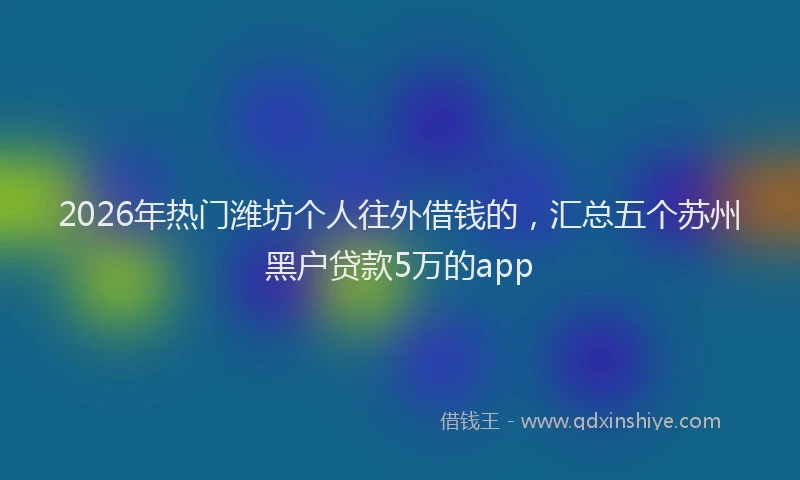 2026年热门潍坊个人往外借钱的，汇总五个苏州黑户贷款5万的app