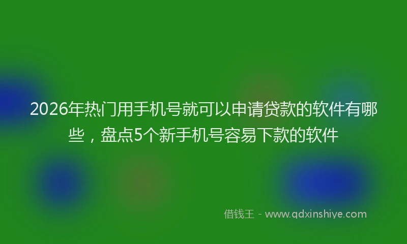 2026年热门用手机号就可以申请贷款的软件有哪些，盘点5个新手机号容易下款的软件