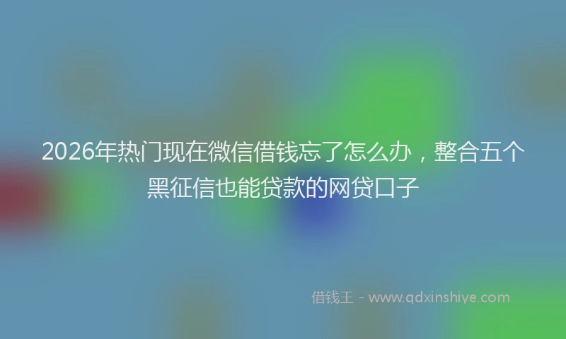 2026年热门现在微信借钱忘了怎么办，整合五个黑征信也能贷款的网贷口子