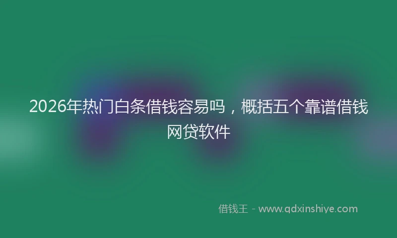 2026年热门白条借钱容易吗，概括五个靠谱借钱网贷软件