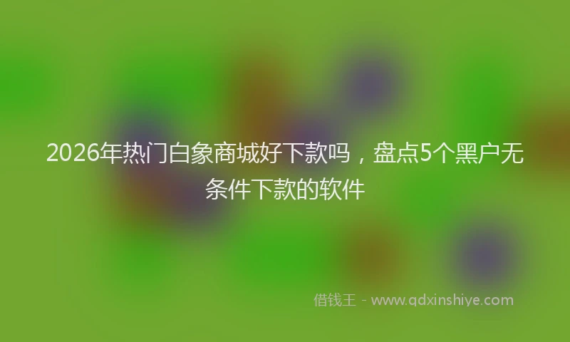 2026年热门白象商城好下款吗，盘点5个黑户无条件下款的软件