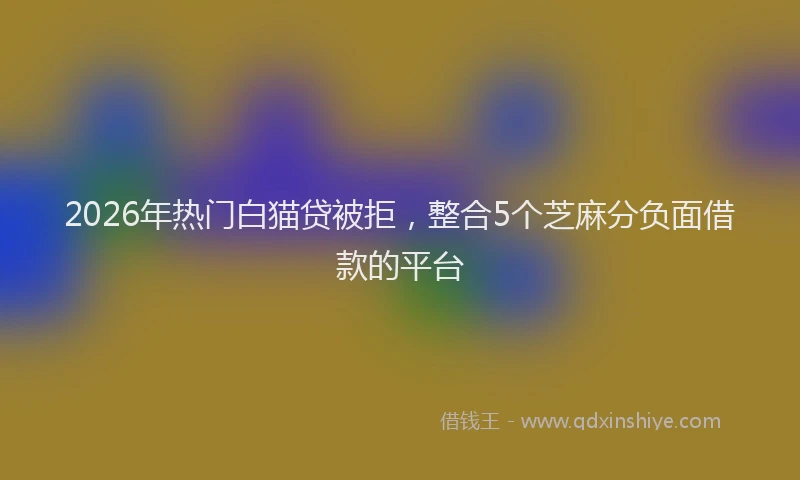 2026年热门白猫贷被拒，整合5个芝麻分负面借款的平台