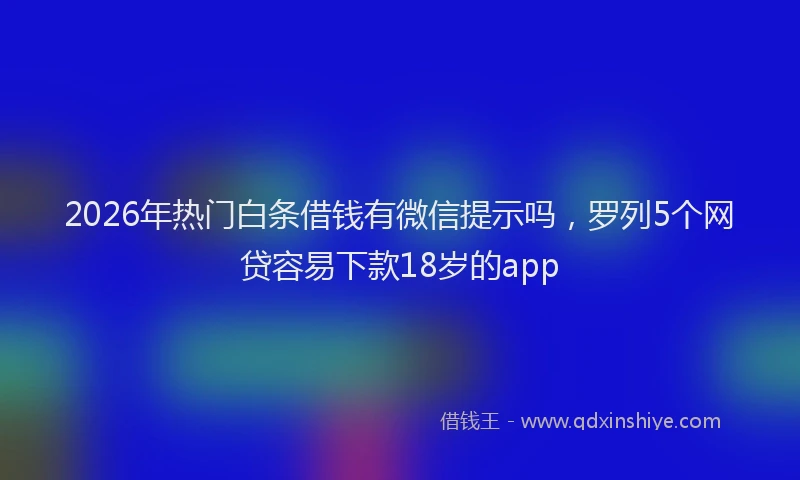 2026年热门白条借钱有微信提示吗，罗列5个网贷容易下款18岁的app