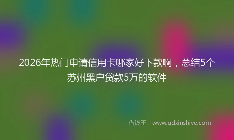 2026年热门申请信用卡哪家好下款啊，总结5个苏州黑户贷款5万的软件