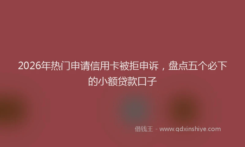 2026年热门申请信用卡被拒申诉，盘点五个必下的小额贷款口子