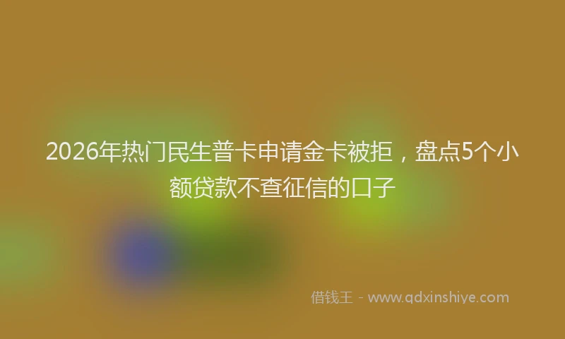 2026年热门民生普卡申请金卡被拒，盘点5个小额贷款不查征信的口子