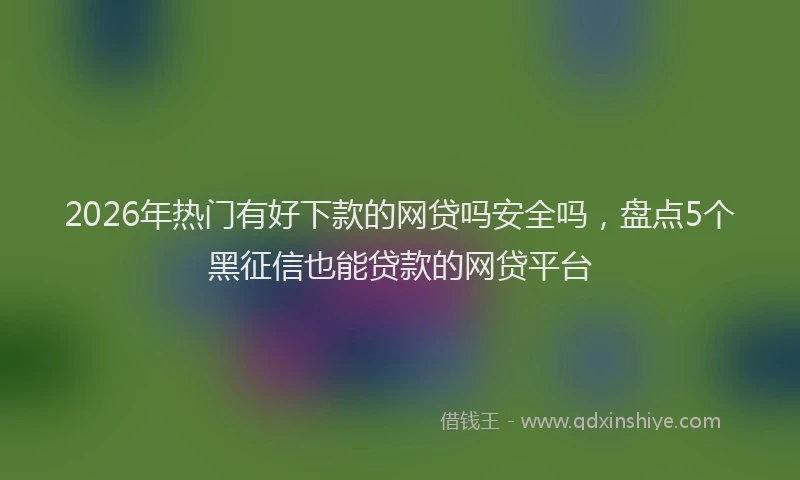 2026年热门有好下款的网贷吗安全吗，盘点5个黑征信也能贷款的网贷平台