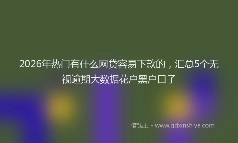2026年热门有什么网贷容易下款的,汇总5个无视逾期大数据花户黑户口子