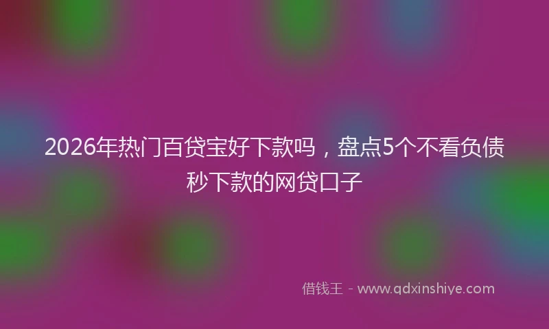2026年热门百贷宝好下款吗，盘点5个不看负债秒下款的网贷口子