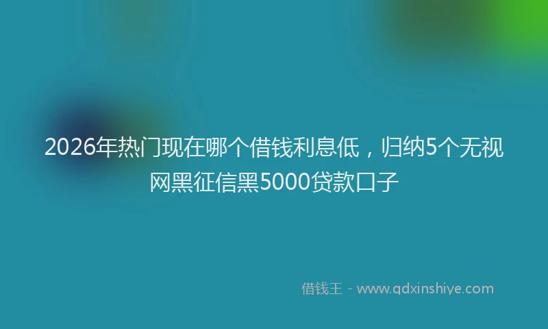2026年热门现在哪个借钱利息低，归纳5个无视网黑征信黑5000贷款口子