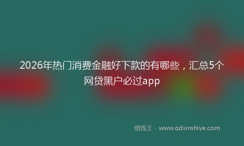 2026年热门消费金融好下款的有哪些，汇总5个网贷黑户必过app