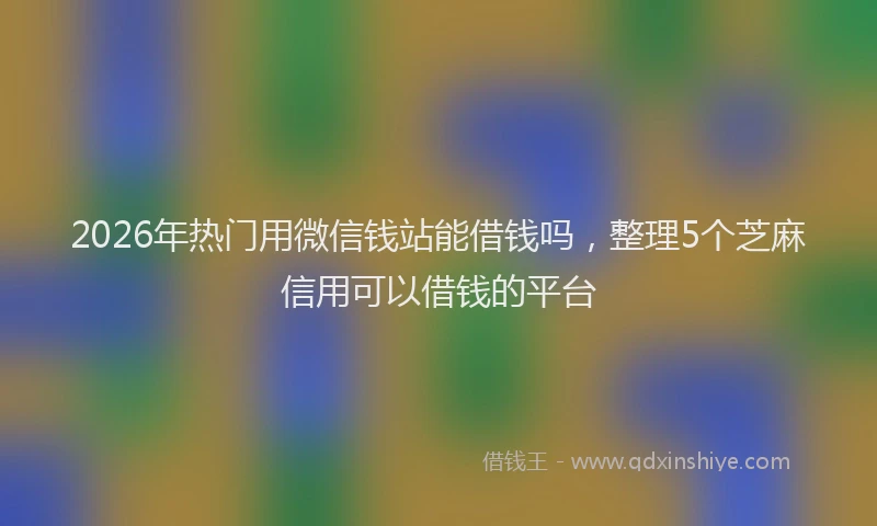 2026年热门用微信钱站能借钱吗，整理5个芝麻信用可以借钱的平台
