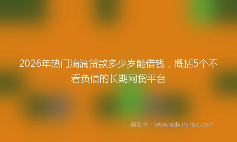 2026年热门滴滴贷款多少岁能借钱，概括5个不看负债的长期网贷平台