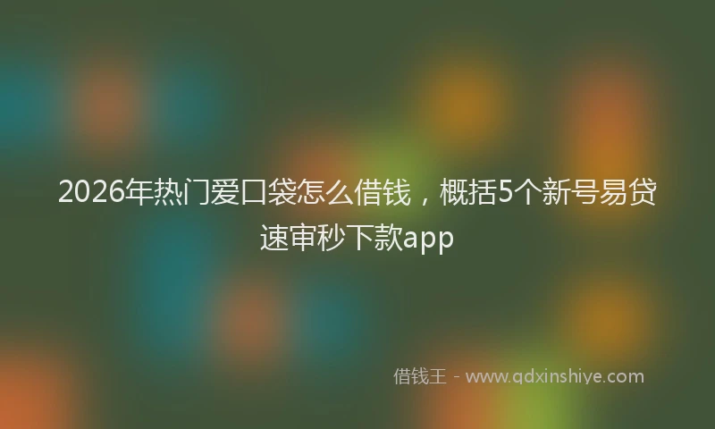 2026年热门爱口袋怎么借钱，概括5个新号易贷速审秒下款app