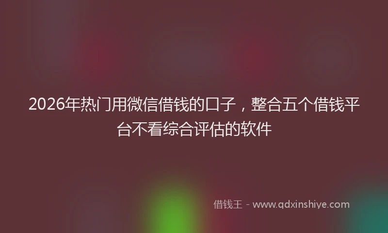 2026年热门用微信借钱的口子，整合五个借钱平台不看综合评估的软件