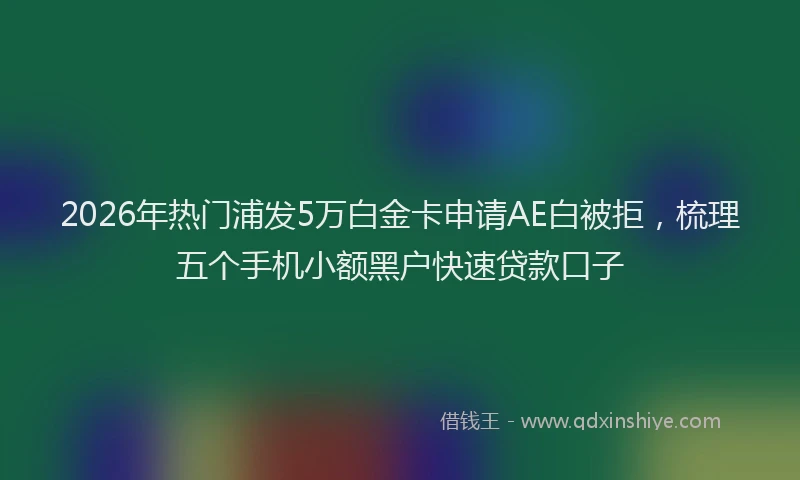 2026年热门浦发5万白金卡申请AE白被拒，梳理五个手机小额黑户快速贷款口子