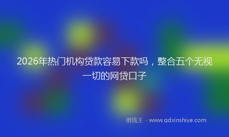 2026年热门机构贷款容易下款吗，整合五个无视一切的网贷口子