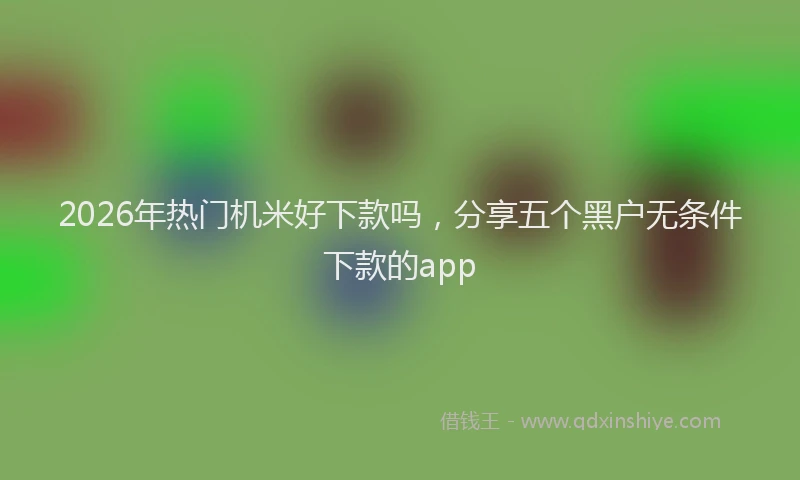 2026年热门机米好下款吗，分享五个黑户无条件下款的app