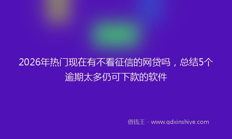 2026年热门现在有不看征信的网贷吗，总结5个逾期太多仍可下款的软件