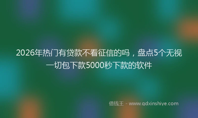 2026年热门有贷款不看征信的吗，盘点5个无视一切包下款5000秒下款的软件
