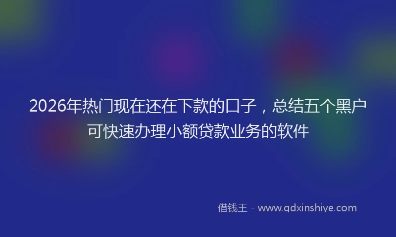 2026年热门现在还在下款的口子，总结五个黑户可快速办理小额贷款业务的软件