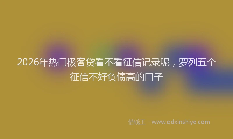 2026年热门极客贷看不看征信记录呢，罗列五个征信不好负债高的口子