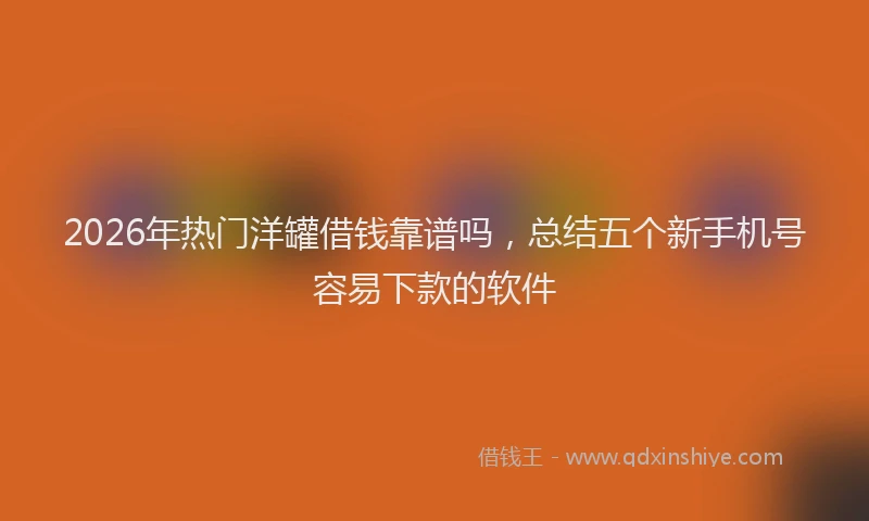 2026年热门洋罐借钱靠谱吗，总结五个新手机号容易下款的软件