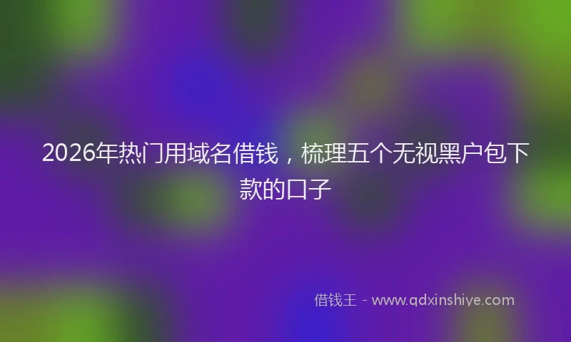 2026年热门用域名借钱，梳理五个无视黑户包下款的口子