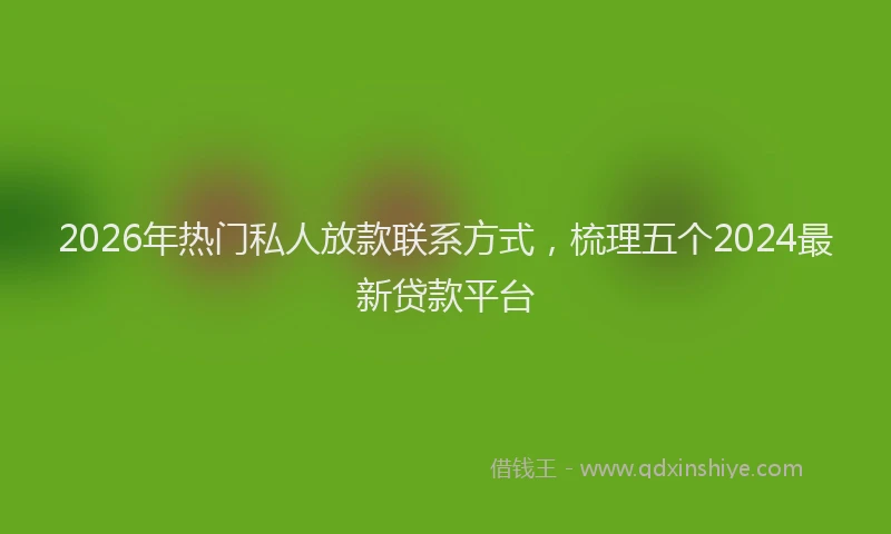 2026年热门私人放款联系方式，梳理五个2024最新贷款平台