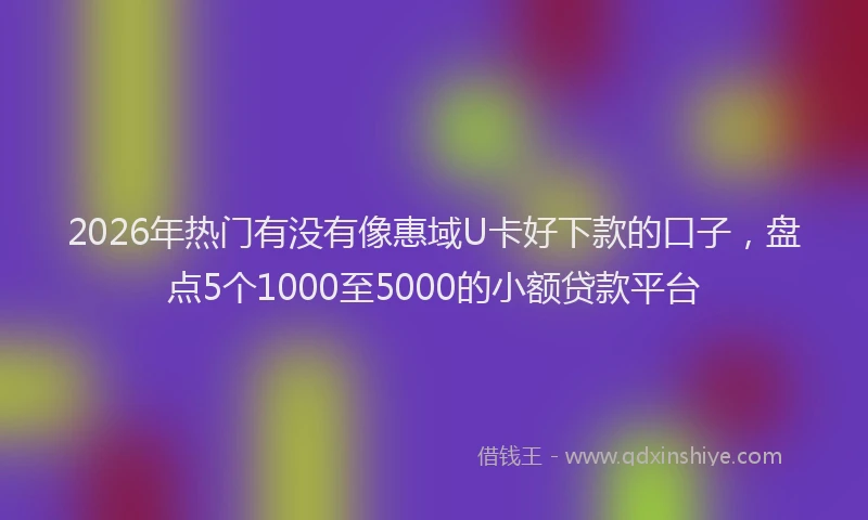 2026年热门有没有像惠域U卡好下款的口子，盘点5个1000至5000的小额贷款平台