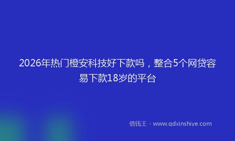 2026年热门橙安科技好下款吗，整合5个网贷容易下款18岁的平台
