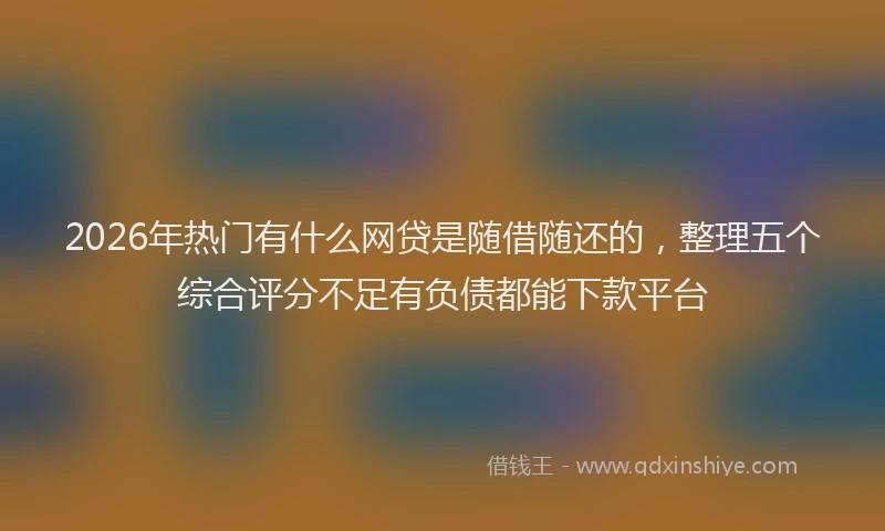 2026年热门有什么网贷是随借随还的，整理五个综合评分不足有负债都能下款平台