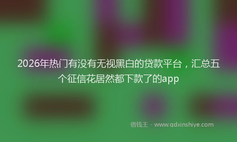 2026年热门有没有无视黑白的贷款平台，汇总五个征信花居然都下款了的app