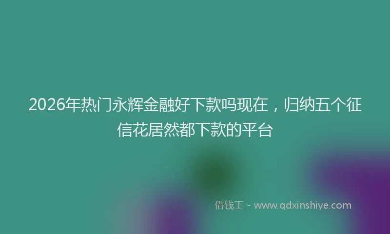 2026年热门永辉金融好下款吗现在，归纳五个征信花居然都下款的平台