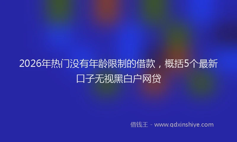 2026年热门没有年龄限制的借款，概括5个最新口子无视黑白户网贷