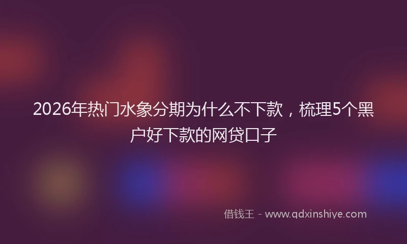 2026年热门水象分期为什么不下款，梳理5个黑户好下款的网贷口子