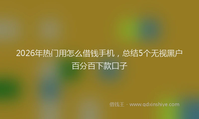 2026年热门用怎么借钱手机，总结5个无视黑户百分百下款口子