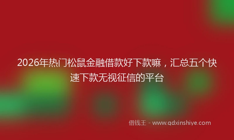 2026年热门松鼠金融借款好下款嘛，汇总五个快速下款无视征信的平台