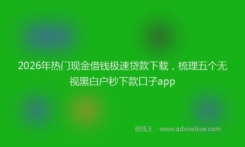2026年热门现金借钱极速贷款下载，梳理五个无视黑白户秒下款口子app