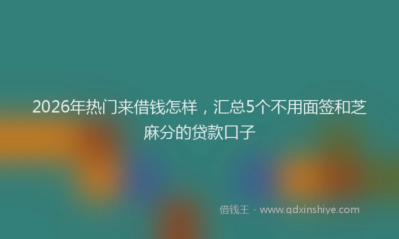 2026年热门来借钱怎样，汇总5个不用面签和芝麻分的贷款口子