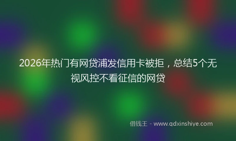 2026年热门有网贷浦发信用卡被拒，总结5个无视风控不看征信的网贷