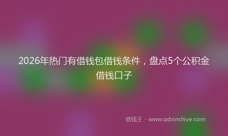 2026年热门有借钱包借钱条件，盘点5个公积金借钱口子