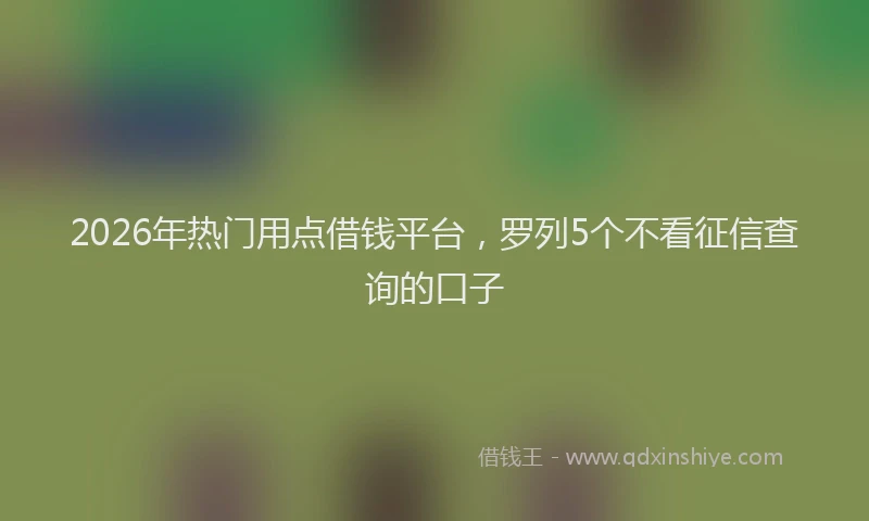 2026年热门用点借钱平台，罗列5个不看征信查询的口子