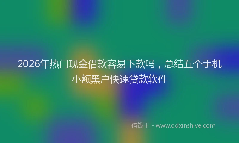 2026年热门现金借款容易下款吗，总结五个手机小额黑户快速贷款软件