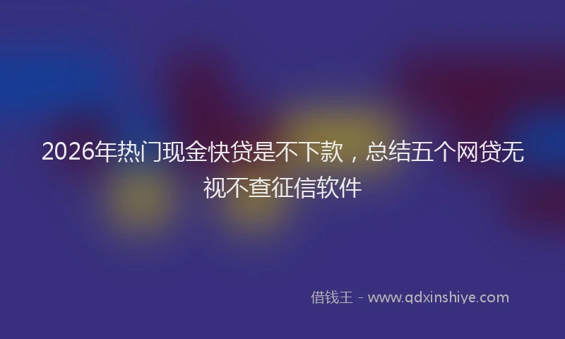 2026年热门现金快贷是不下款,总结五个网贷无视不查征信软件